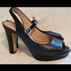 Antonio Melani Black Leather Heels